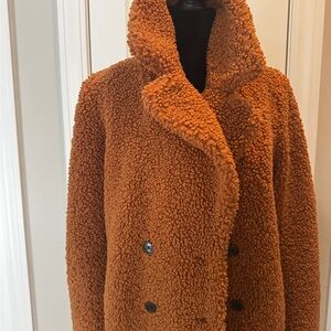J. Crew Teddy Jacket in Warm Orange